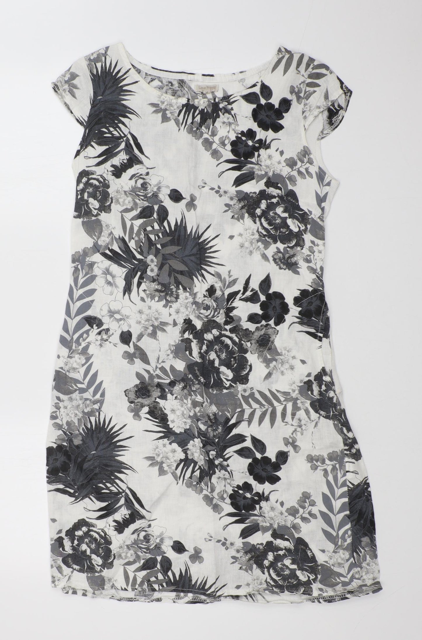 LINA TOMEI Womens Multicoloured Floral  A-Line  Size M