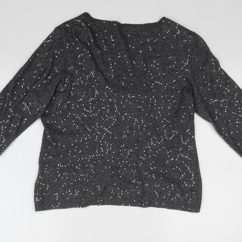 Per Una Womens Grey   Cardigan Jumper Size 16