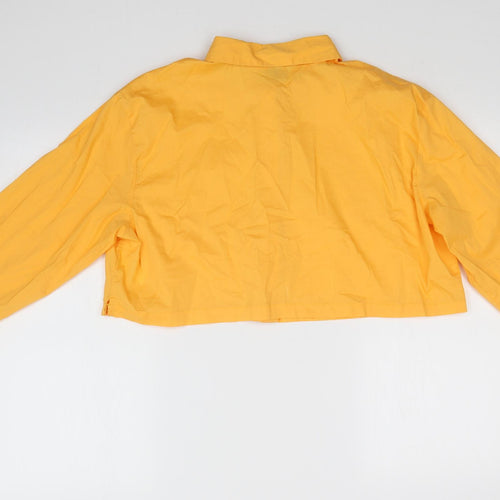 H&M Womens Orange   Cropped Button-Up Size M