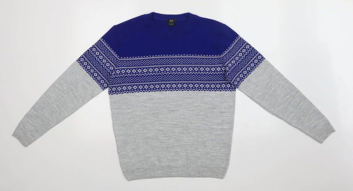 F&F Mens Multicoloured Fair Isle  Pullover Sweatshirt Size L