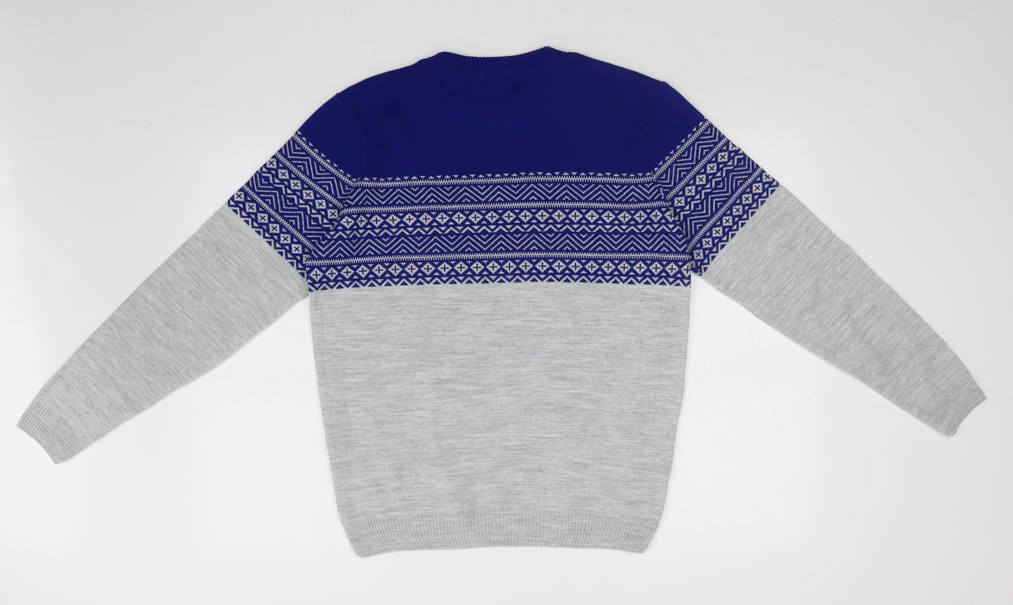 F&F Mens Multicoloured Fair Isle  Pullover Sweatshirt Size L