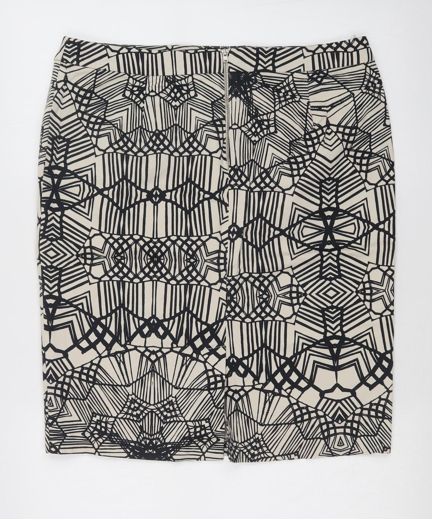 M&S Womens Multicoloured Geometric  Straight & Pencil Skirt Size 14