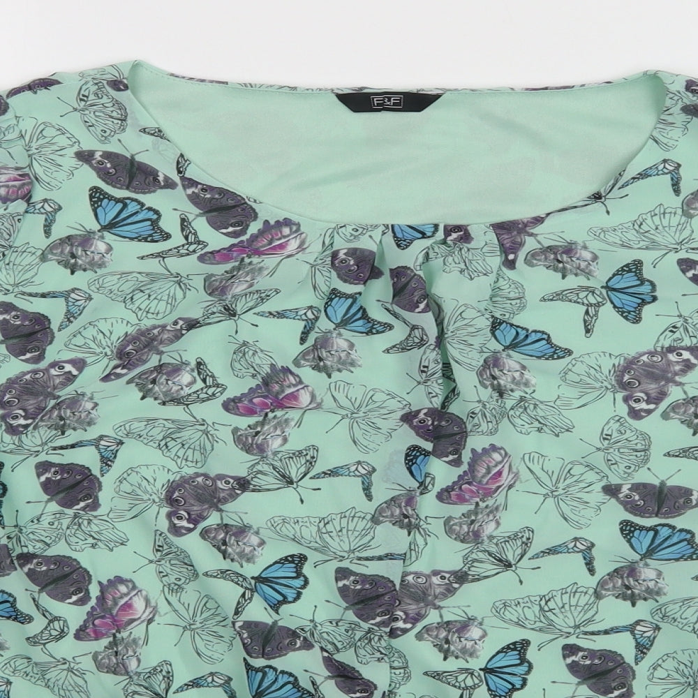 F&F Womens Multicoloured Floral  Basic T-Shirt Size 16