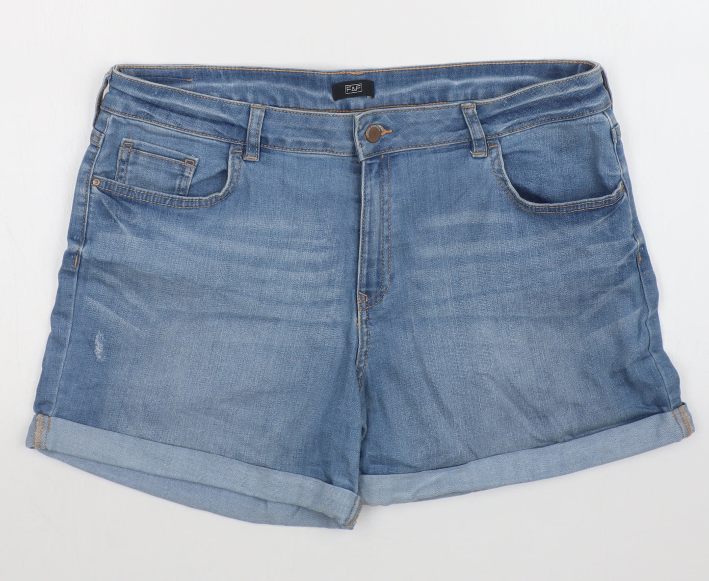 F&F Womens Blue  Denim  Shorts Size 16