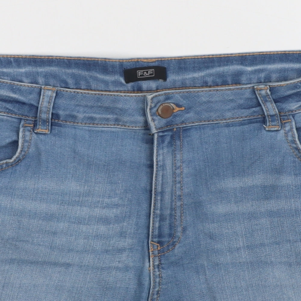 F&F Womens Blue  Denim  Shorts Size 16