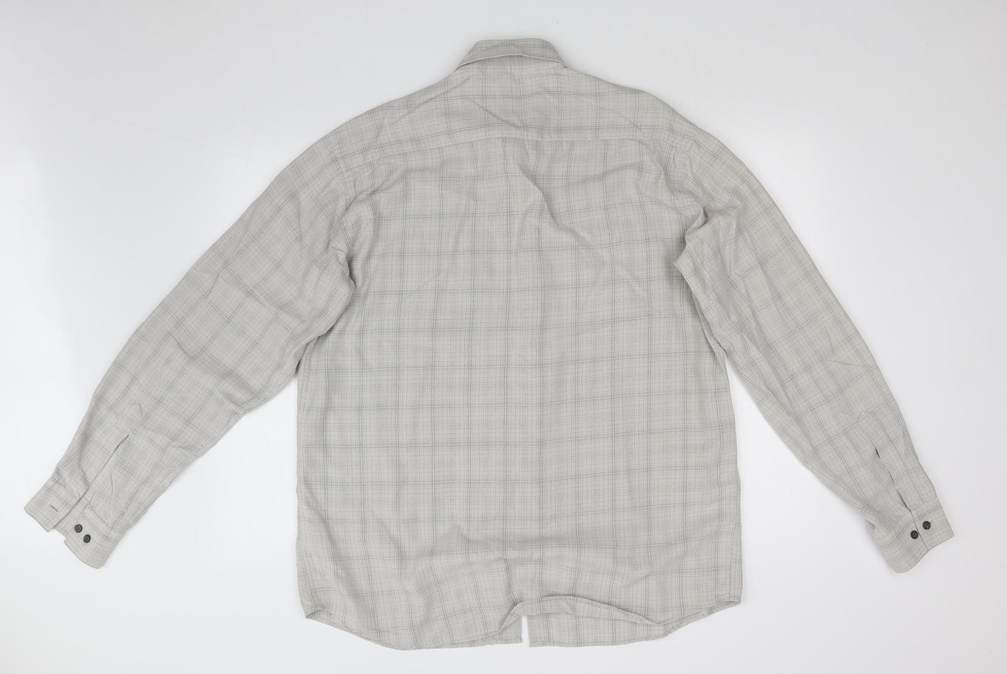 Burton Mens Grey Check   Dress Shirt Size L
