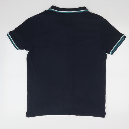 Lambretta Mens Blue Striped   Polo Size XL