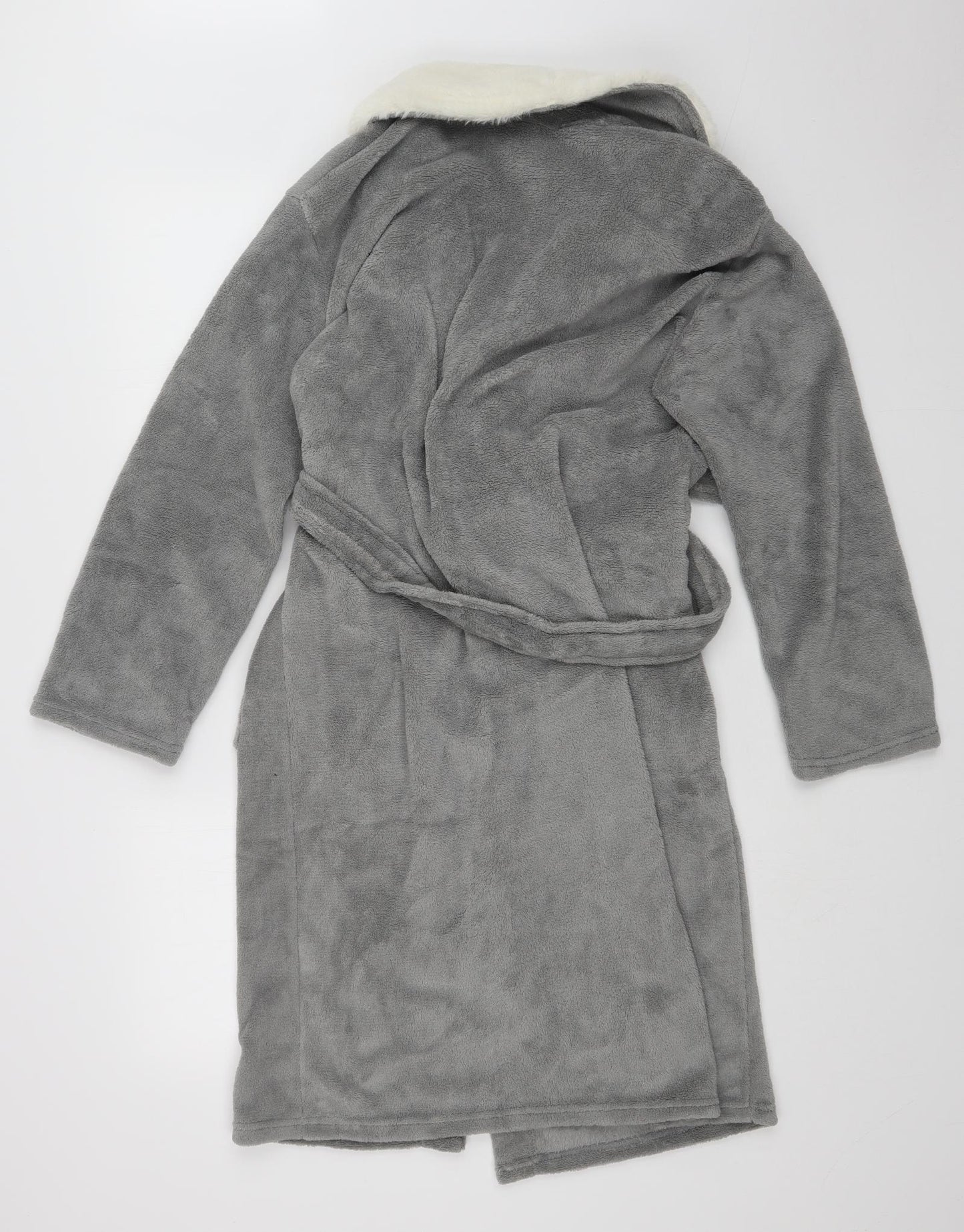Baylis & Harding Womens Grey Solid Fleece  Gown Size M
