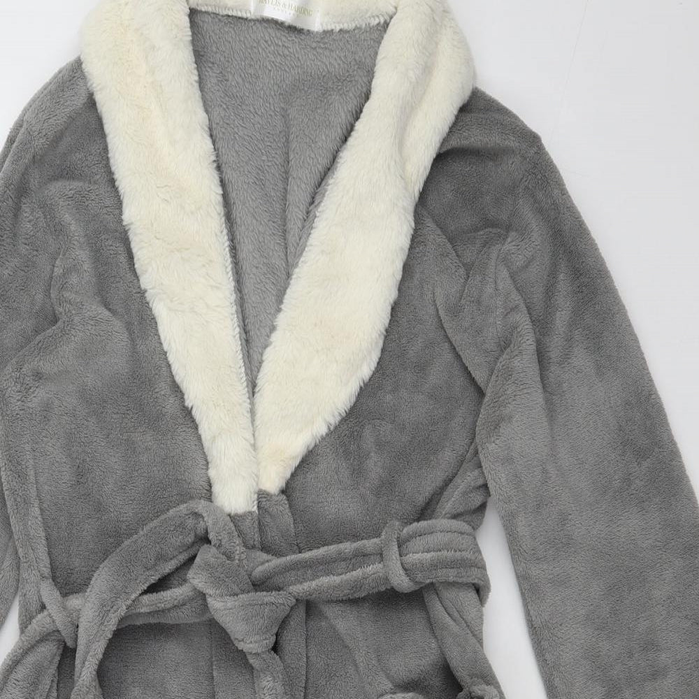 Baylis & Harding Womens Grey Solid Fleece  Gown Size M