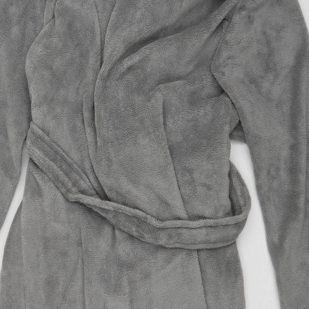 Baylis & Harding Womens Grey Solid Fleece  Gown Size M