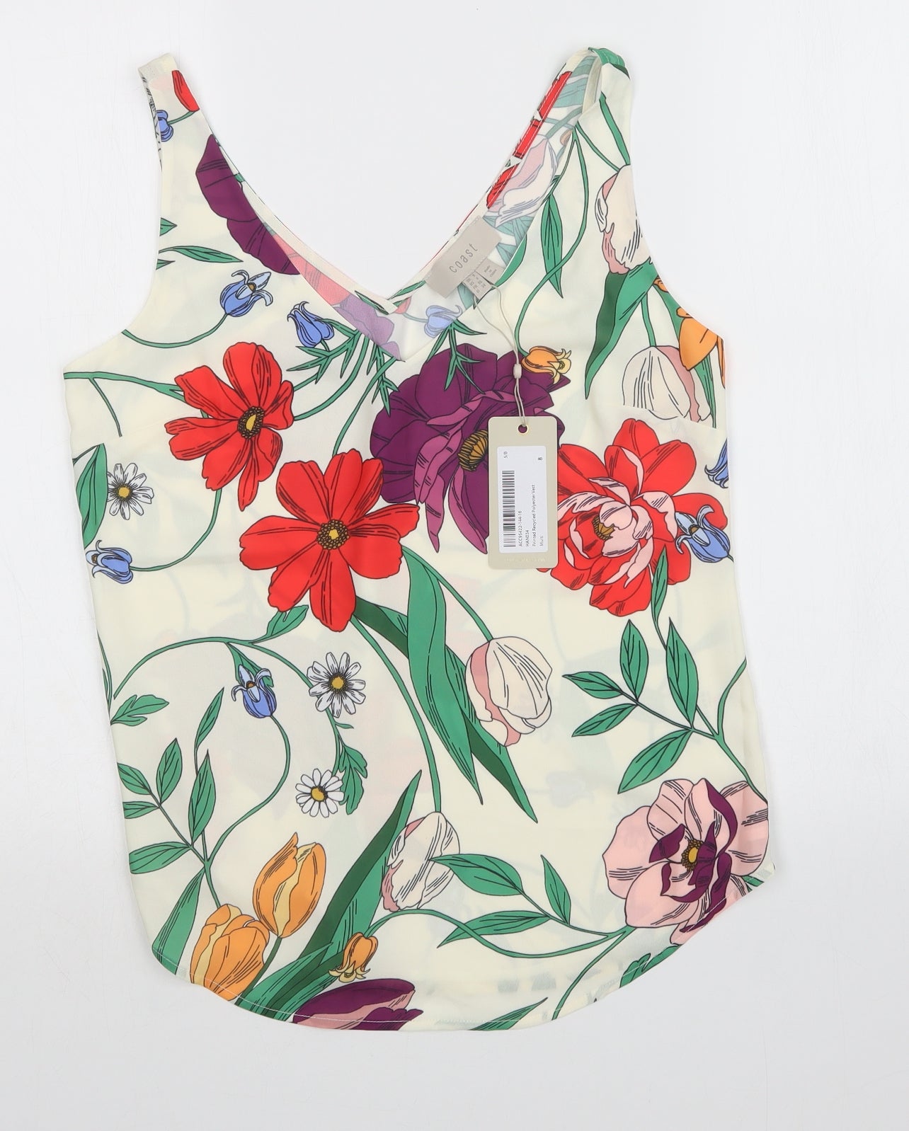 Coast Womens Multicoloured Floral  Basic Tank Size 8