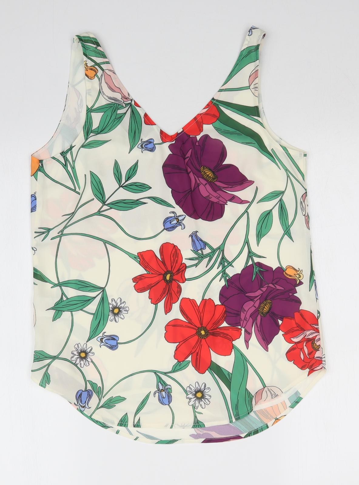 Coast Womens Multicoloured Floral  Basic Tank Size 8