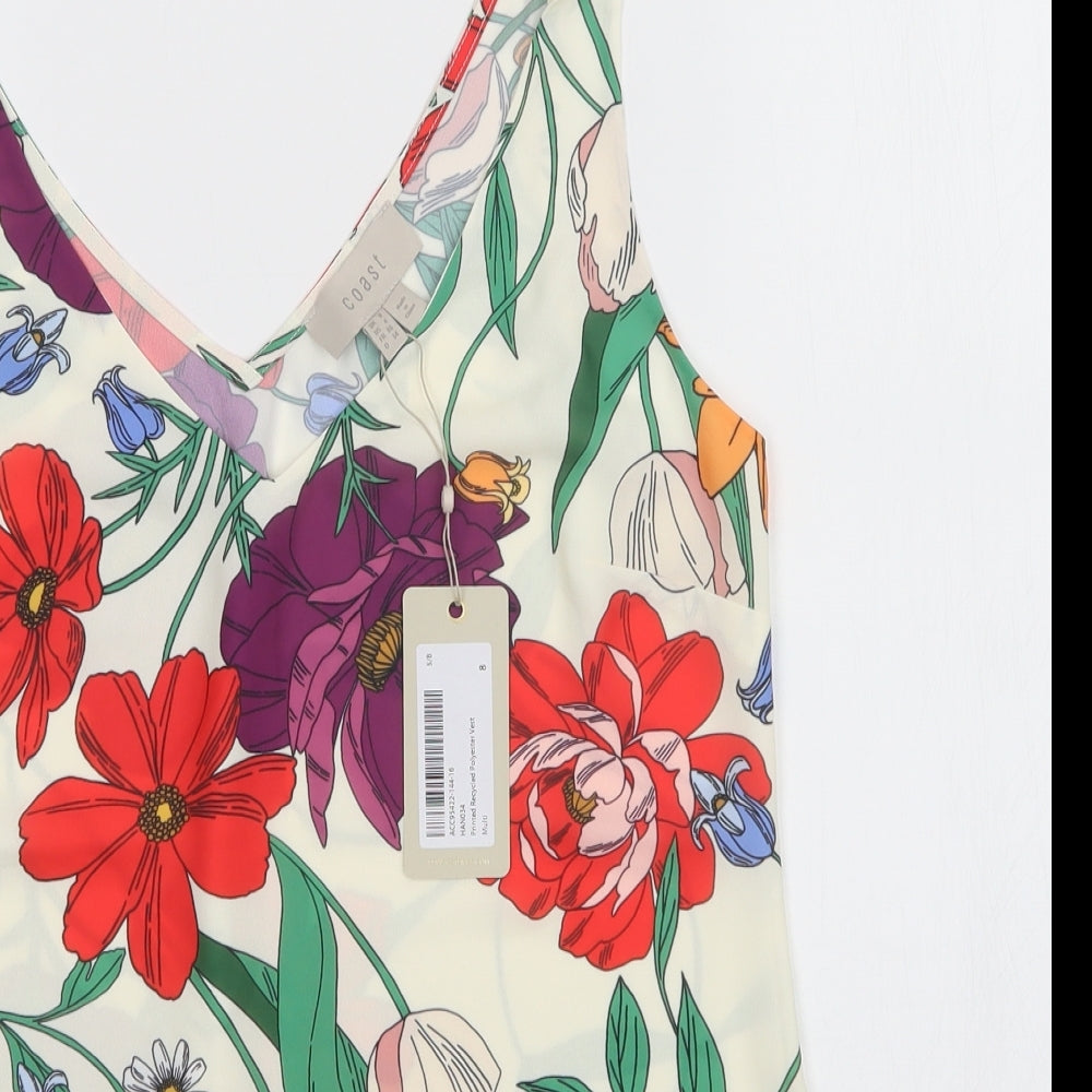 Coast Womens Multicoloured Floral  Basic Tank Size 8