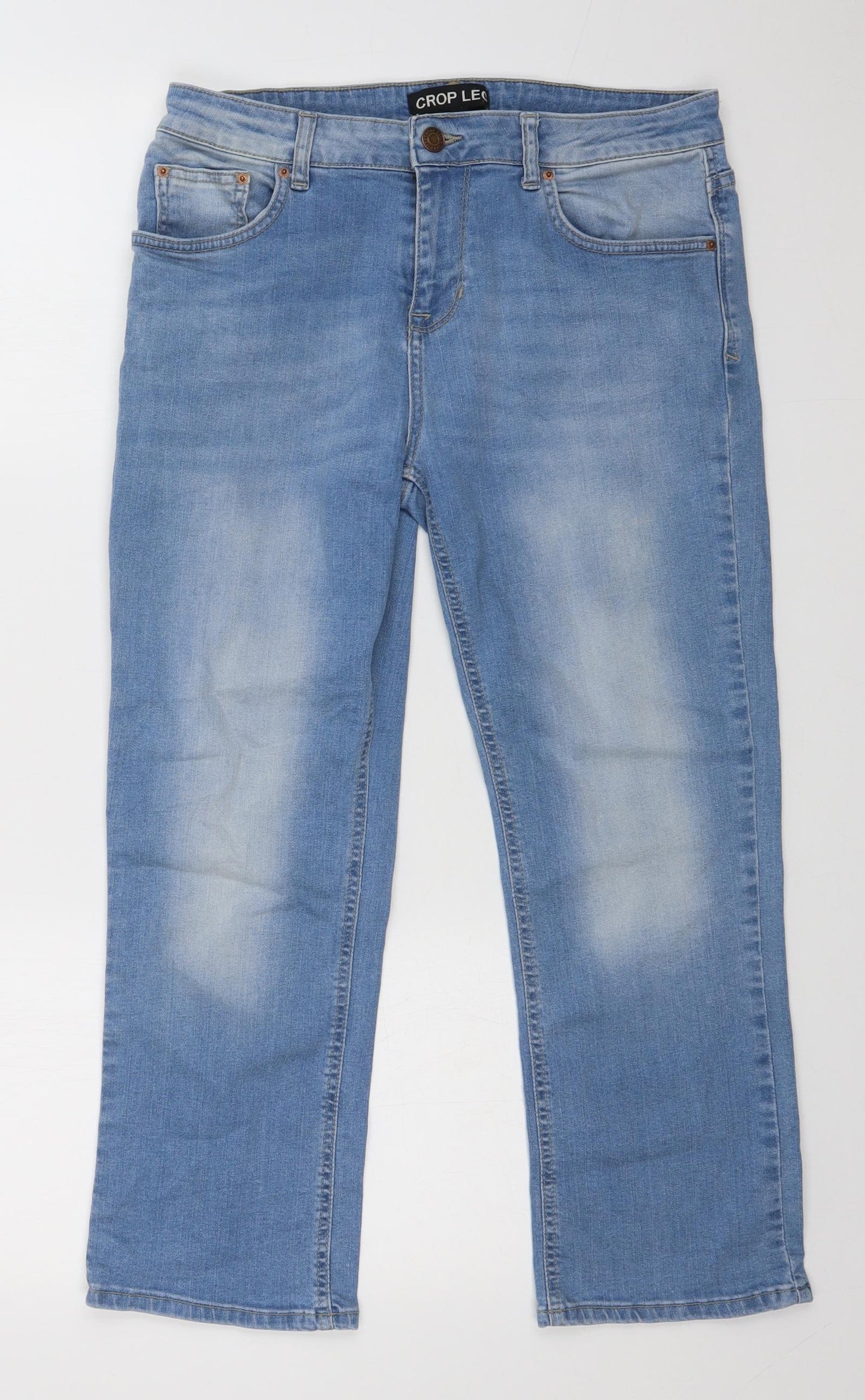 Peacocks Womens Blue  Denim Cropped Jeans Size 12 L24.5 in