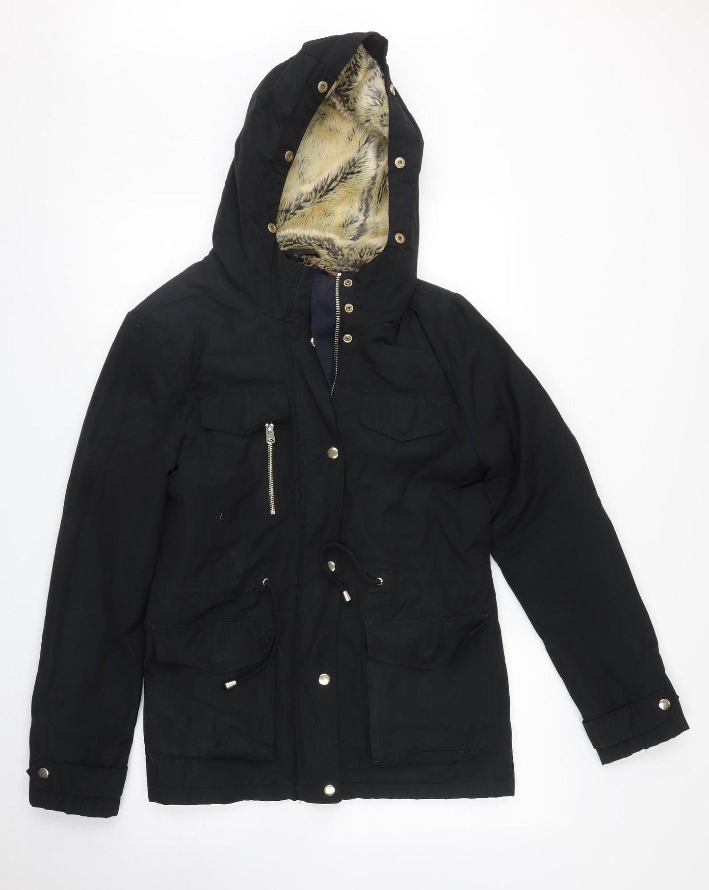 Topshop Womens Black   Rain Coat Coat Size 12