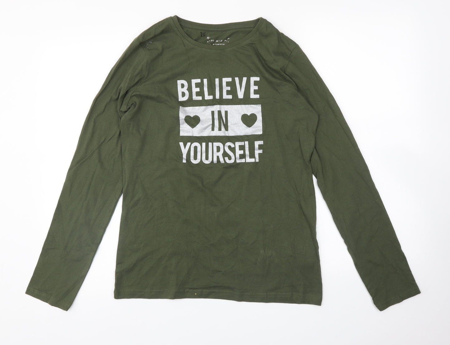 Primark Girls Green   Basic T-Shirt Size 14-15 Years
