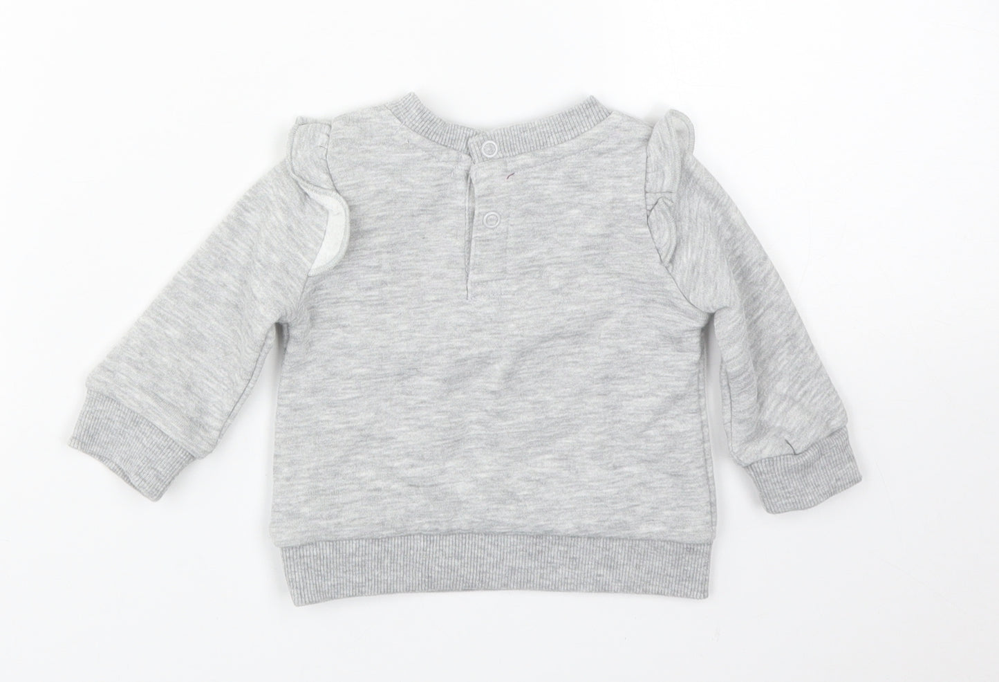 Primark Girls Grey Floral  Pullover Jumper Size 0-3 Months