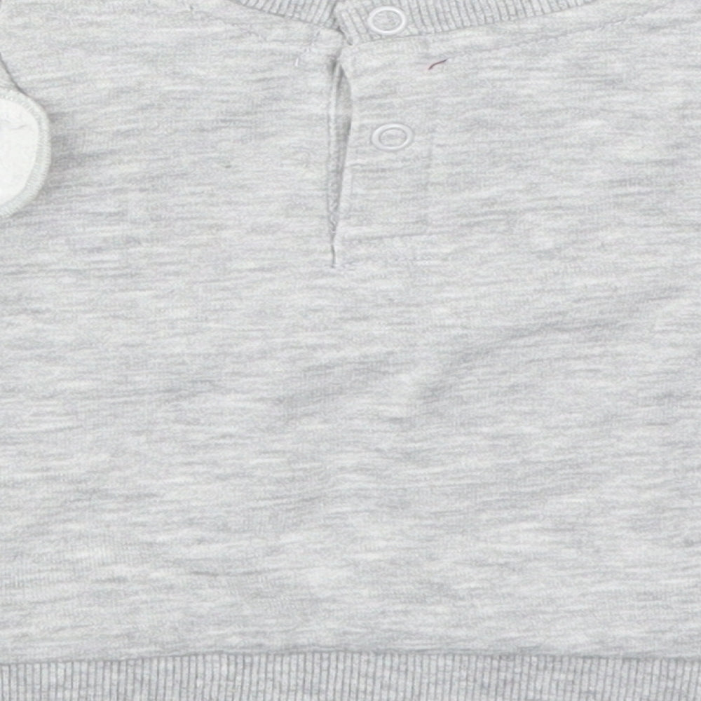Primark Girls Grey Floral  Pullover Jumper Size 0-3 Months