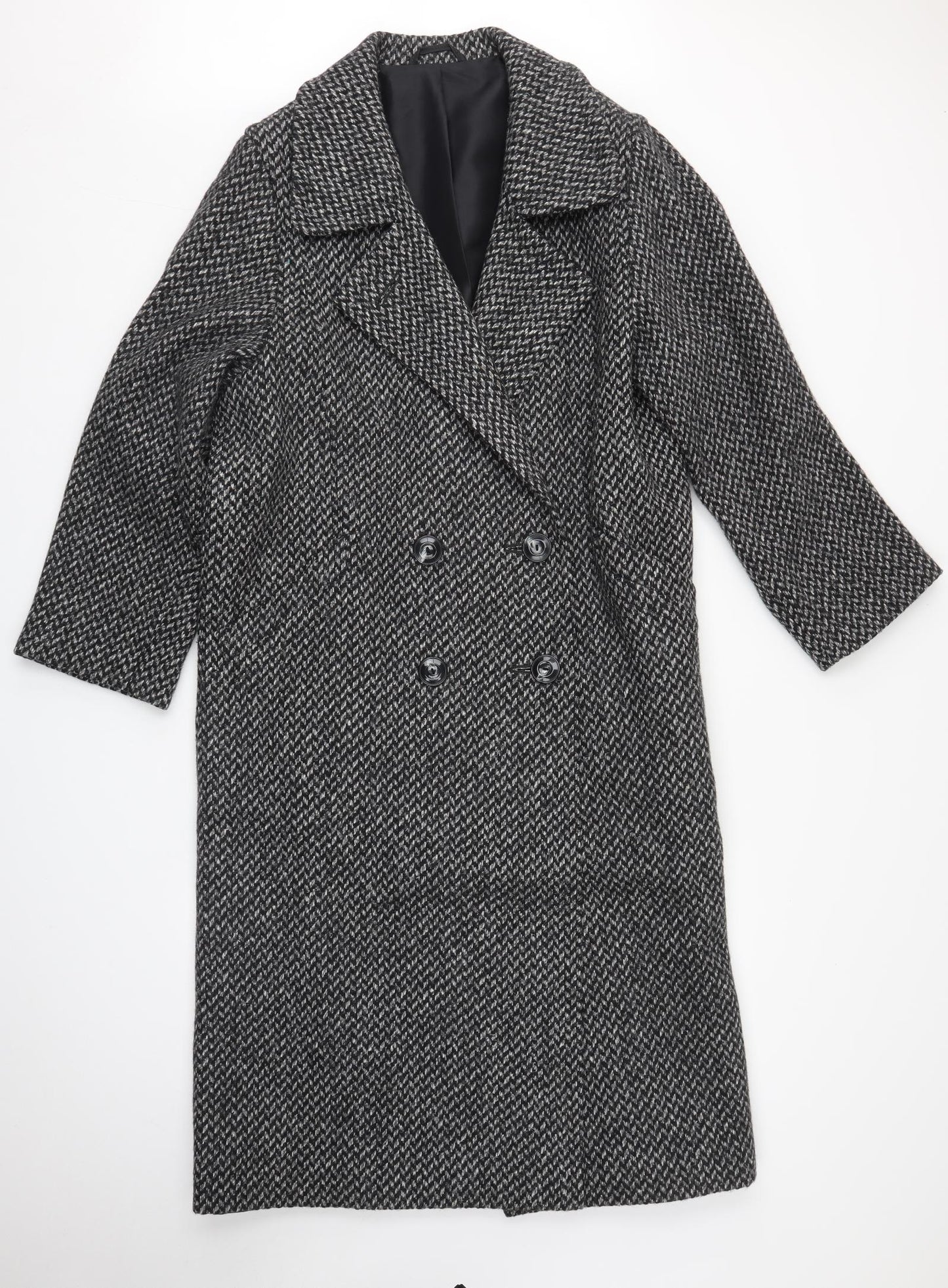 st michael Womens Green Herringbone  Trench Coat Coatigan Size 14