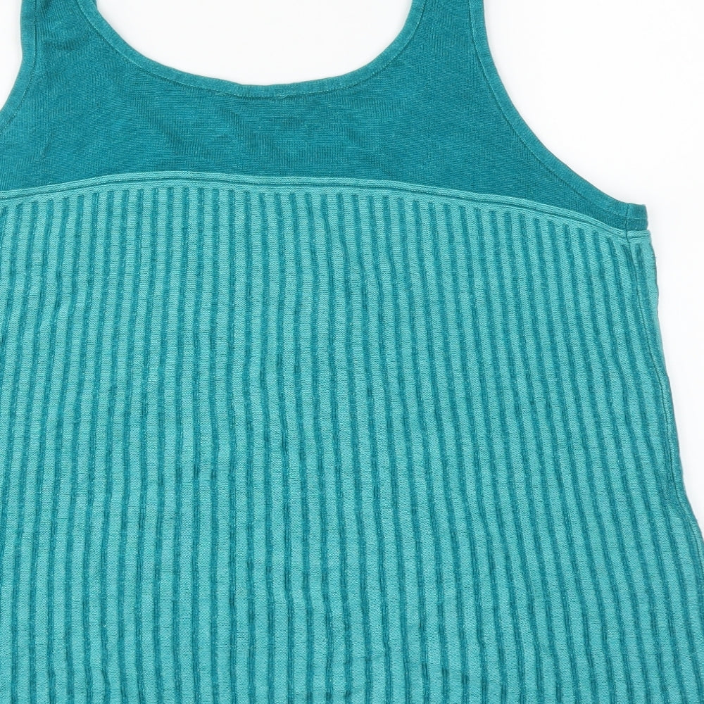 Per Una  Womens Green Striped  Basic Tank Size 18