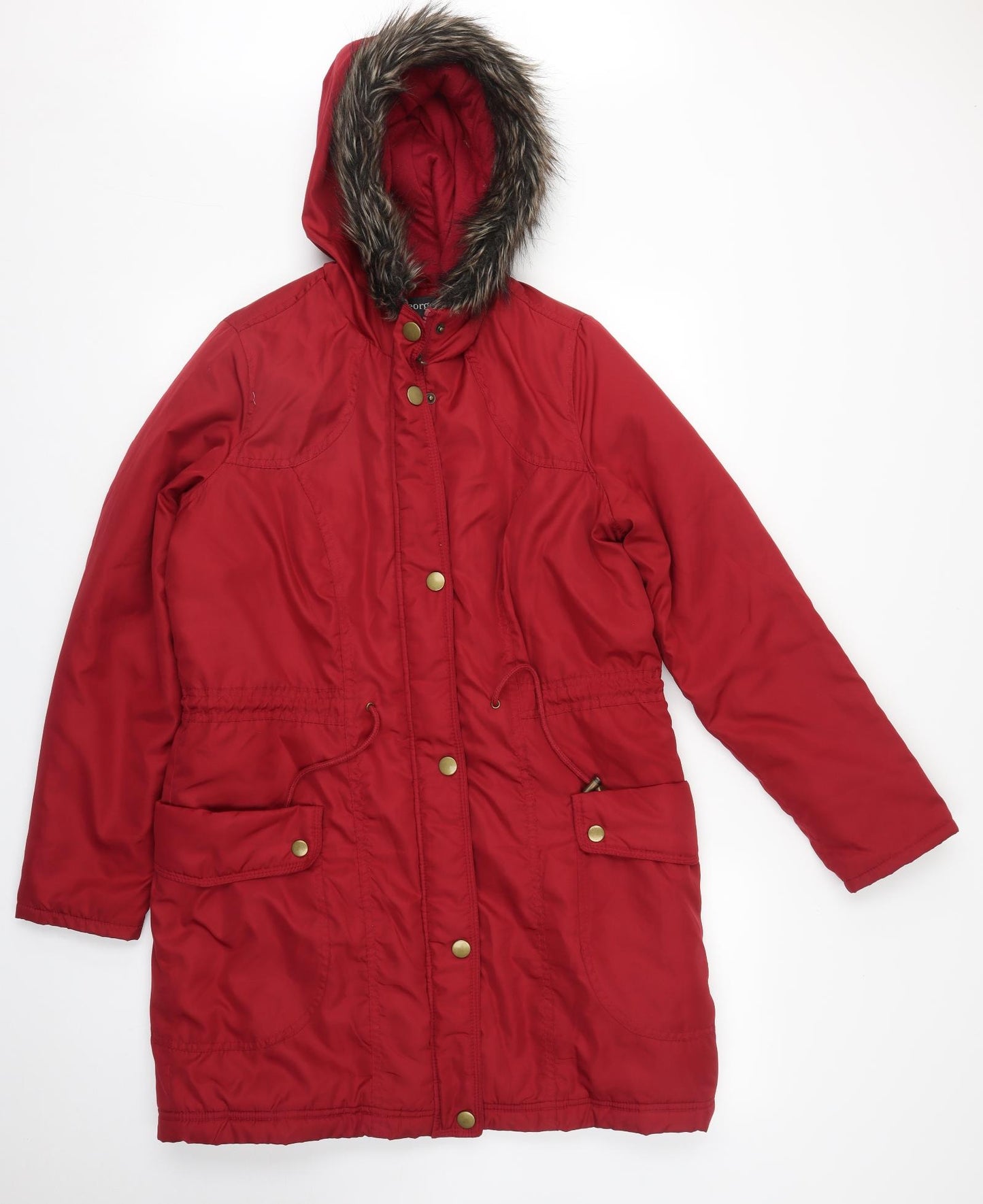 George Womens Red   Parka Coat Size 12