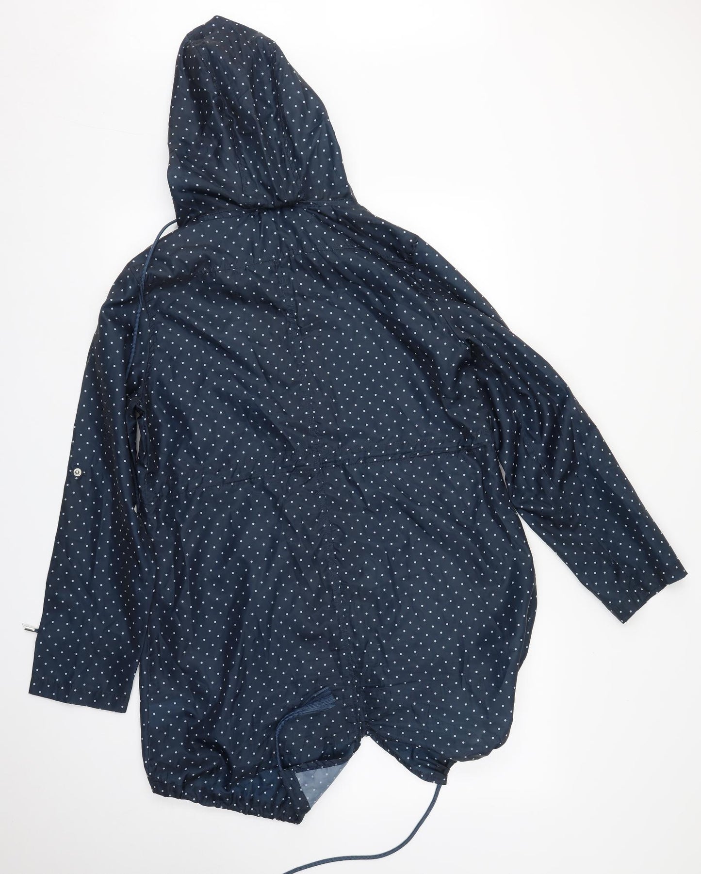 Preworn Womens Blue Polka Dot  Rain Coat Coat Size M