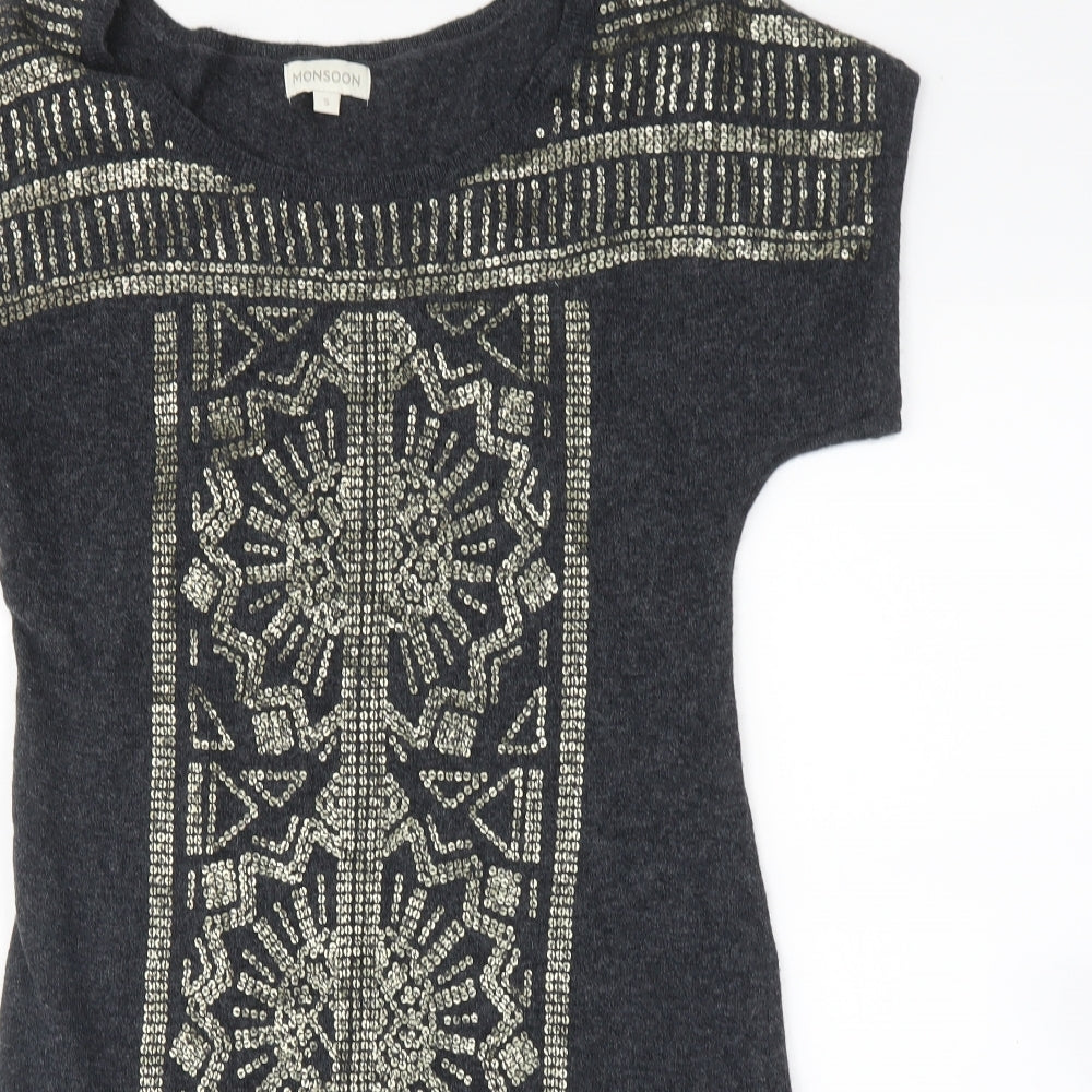 Monsoon Womens Grey   Jumper Dress  Size S