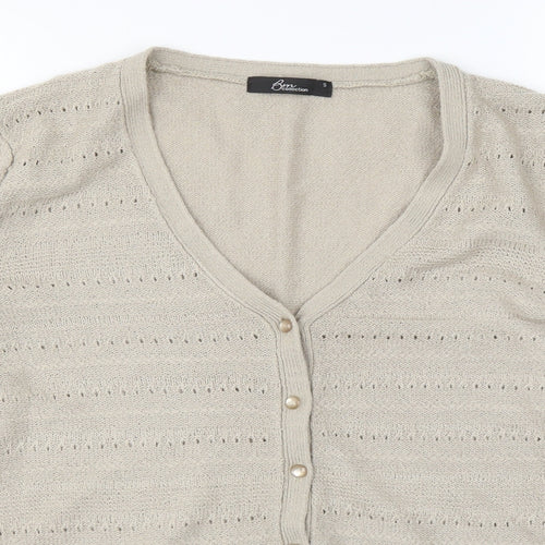 BM Womens Beige   Cardigan Jumper Size S