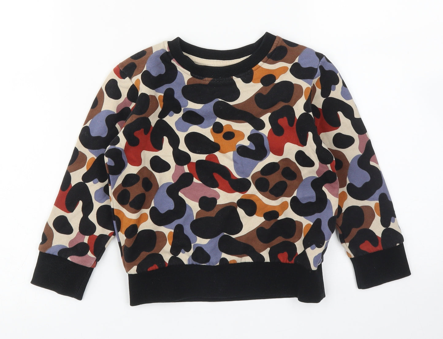 NEXT Girls Multicoloured Animal Print  Pullover Sweatshirt Size 2-3 Years