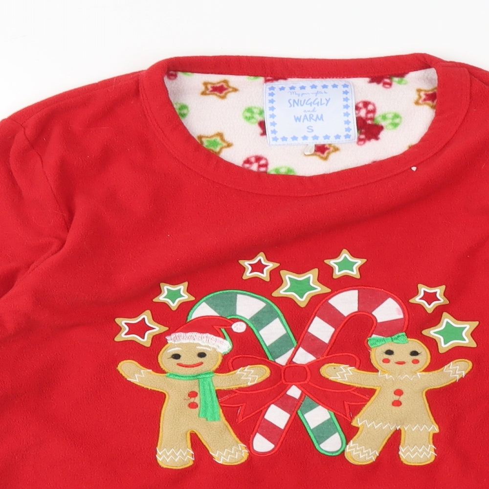 Snuggly and warm Womens Red   Top Pyjama Top Size S  - christmas