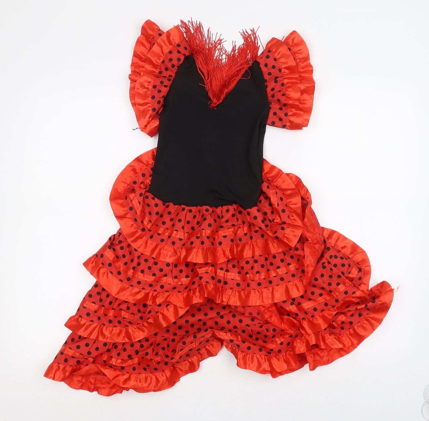Preworn Girls Multicoloured Polka Dot  A-Line  Size 6 Years  - Spanish flamenco Dress