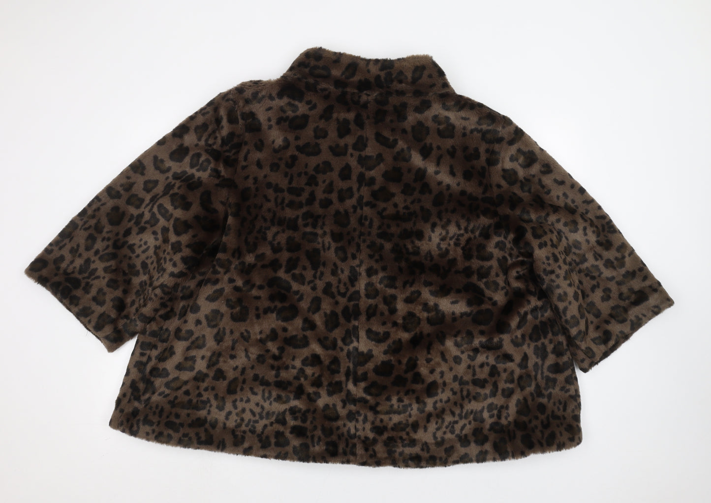 Agenda Womens Brown Animal Print  Jacket  Size 22
