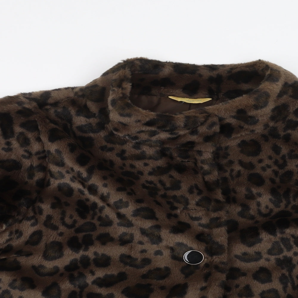 Agenda Womens Brown Animal Print  Jacket  Size 22