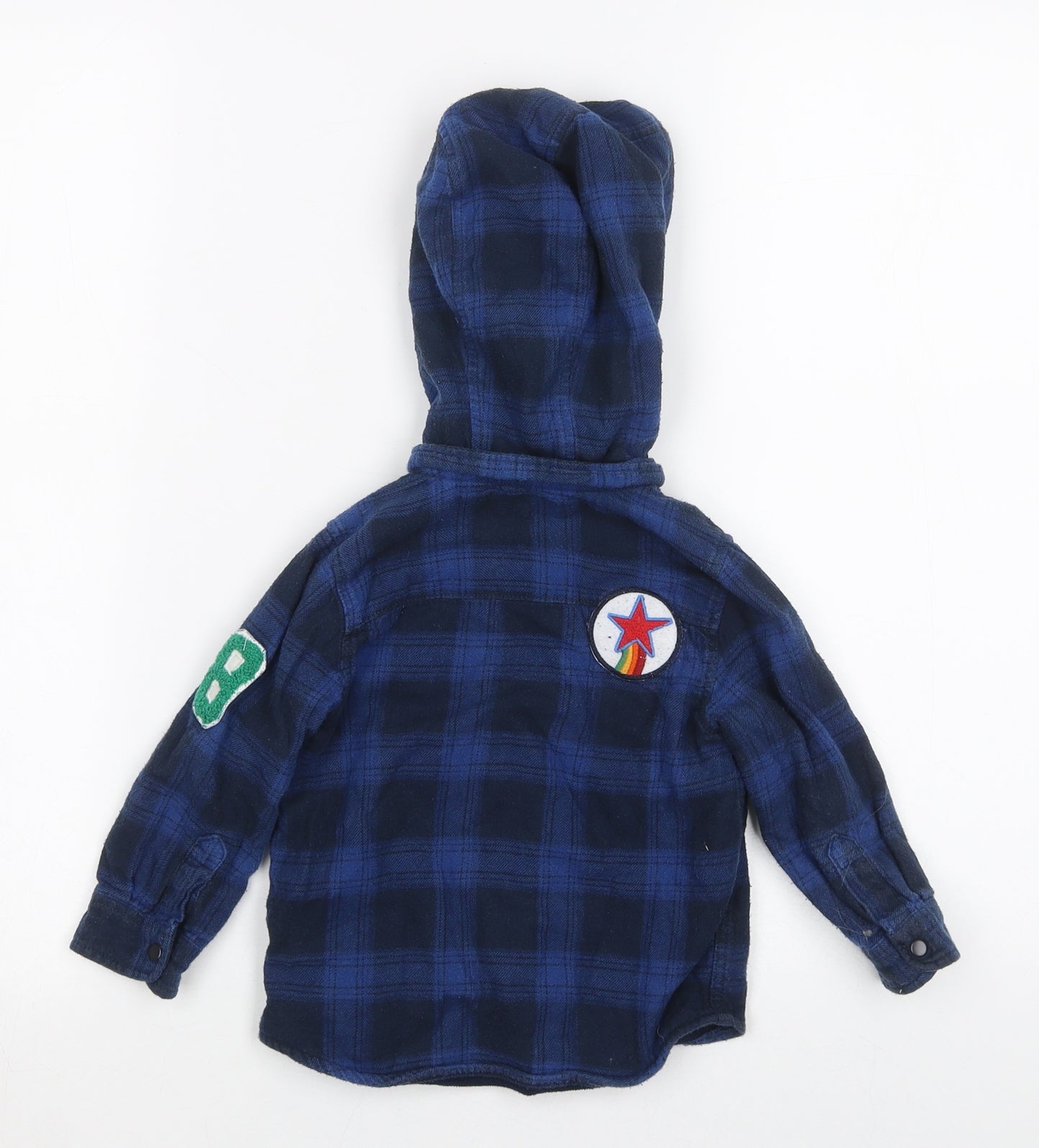 NEXT Boys Blue Plaid  Basic Button-Up Size 12-18 Months