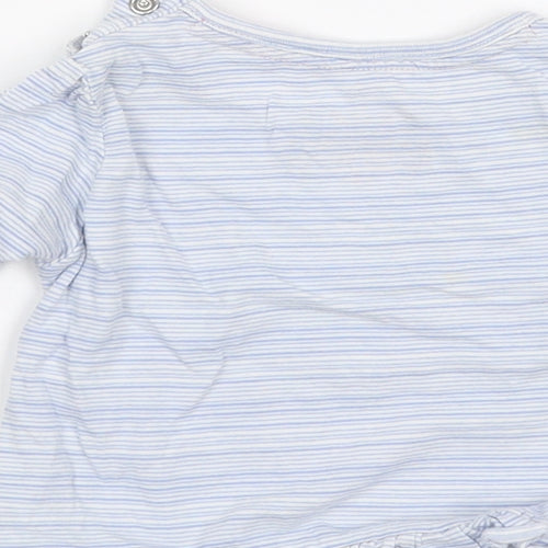 Earlydays Girls Blue Striped  Basic T-Shirt Size 3-6 Months