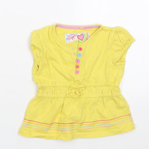 Debenhams Girls Yellow   Basic T-Shirt Size 12-18 Months