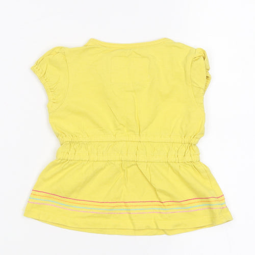 Debenhams Girls Yellow   Basic T-Shirt Size 12-18 Months