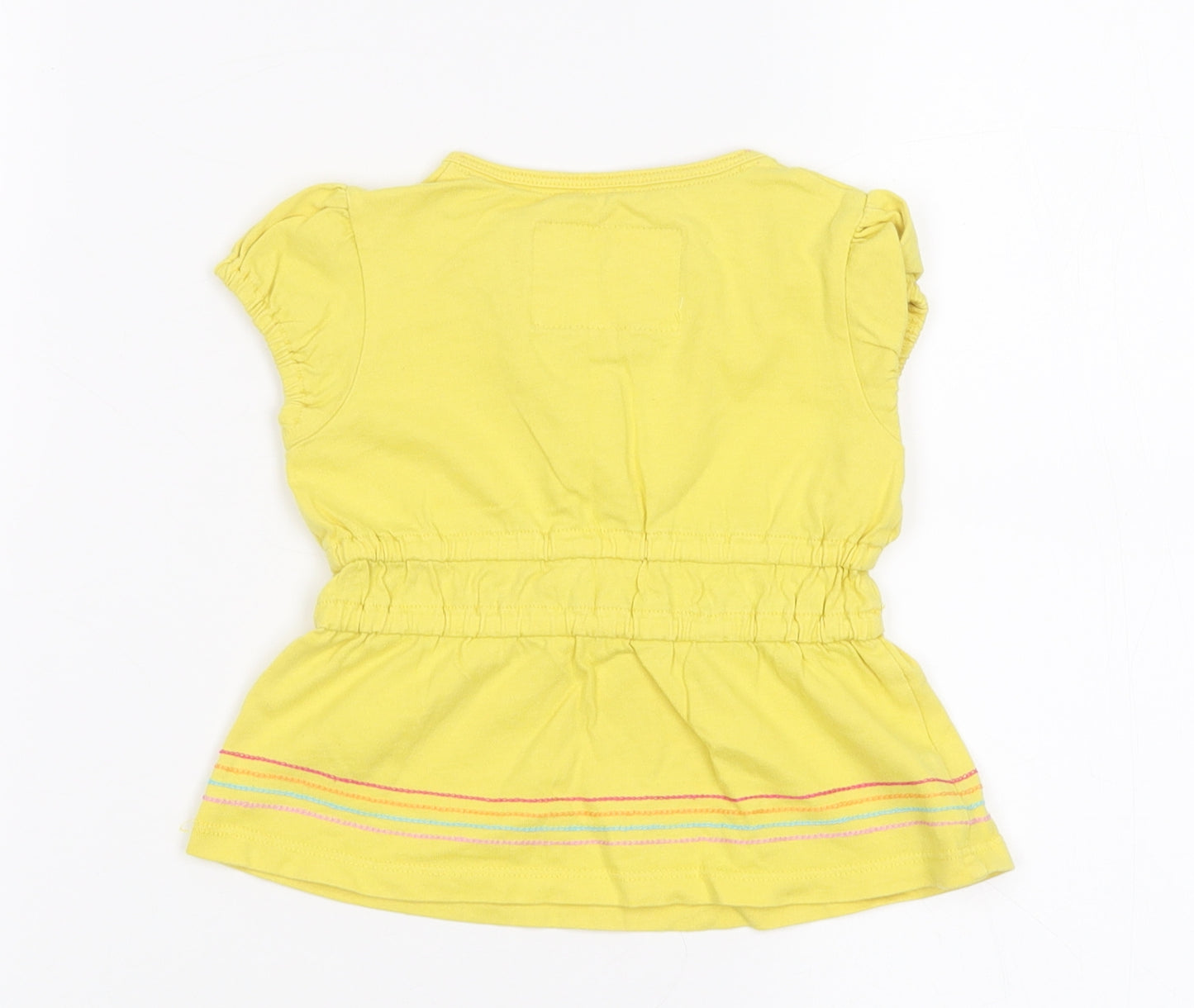 Debenhams Girls Yellow   Basic T-Shirt Size 12-18 Months