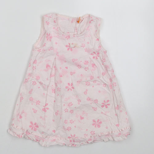 Mini Mode Girls Pink Floral  A-Line  Size 9-12 Months