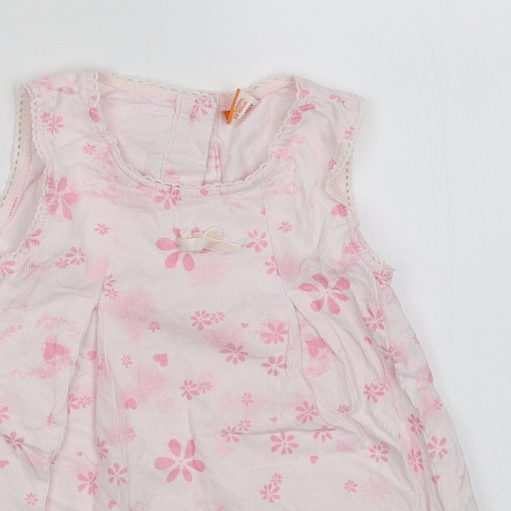 Mini Mode Girls Pink Floral  A-Line  Size 9-12 Months