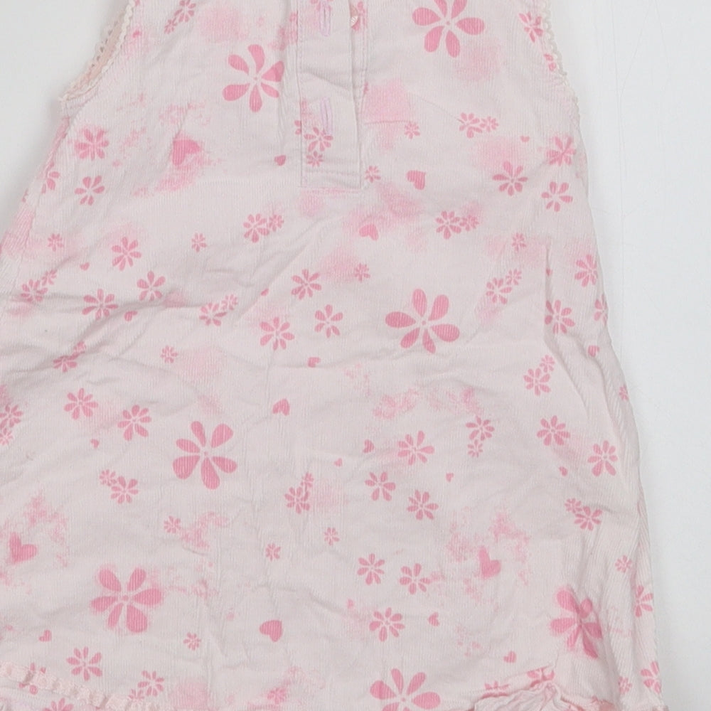 Mini Mode Girls Pink Floral  A-Line  Size 9-12 Months