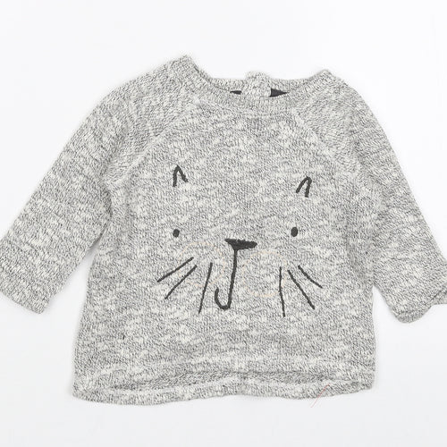 NEXT Girls Grey   Pullover Jumper Size 9-12 Months