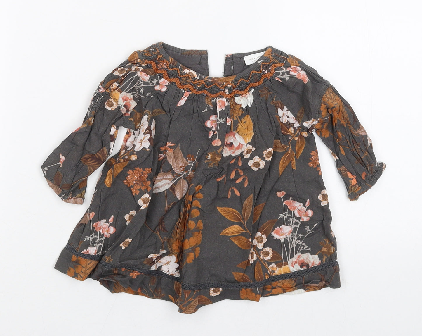 NEXT Girls Grey Floral  A-Line  Size 3-6 Months