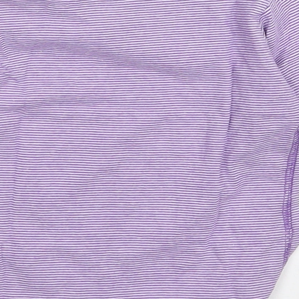 M&Co Girls Purple Striped  Basic T-Shirt Size 12-18 Months