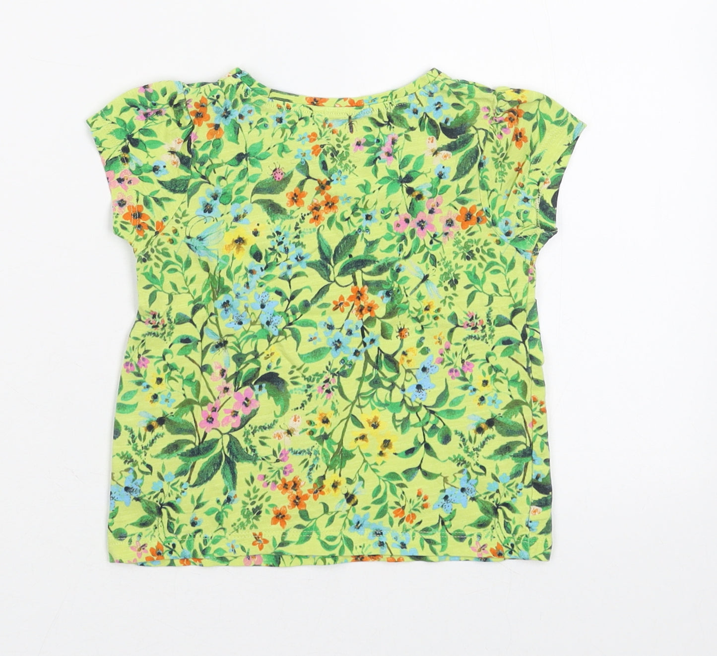NEXT Girls Green Floral  Basic T-Shirt Size 18-24 Months