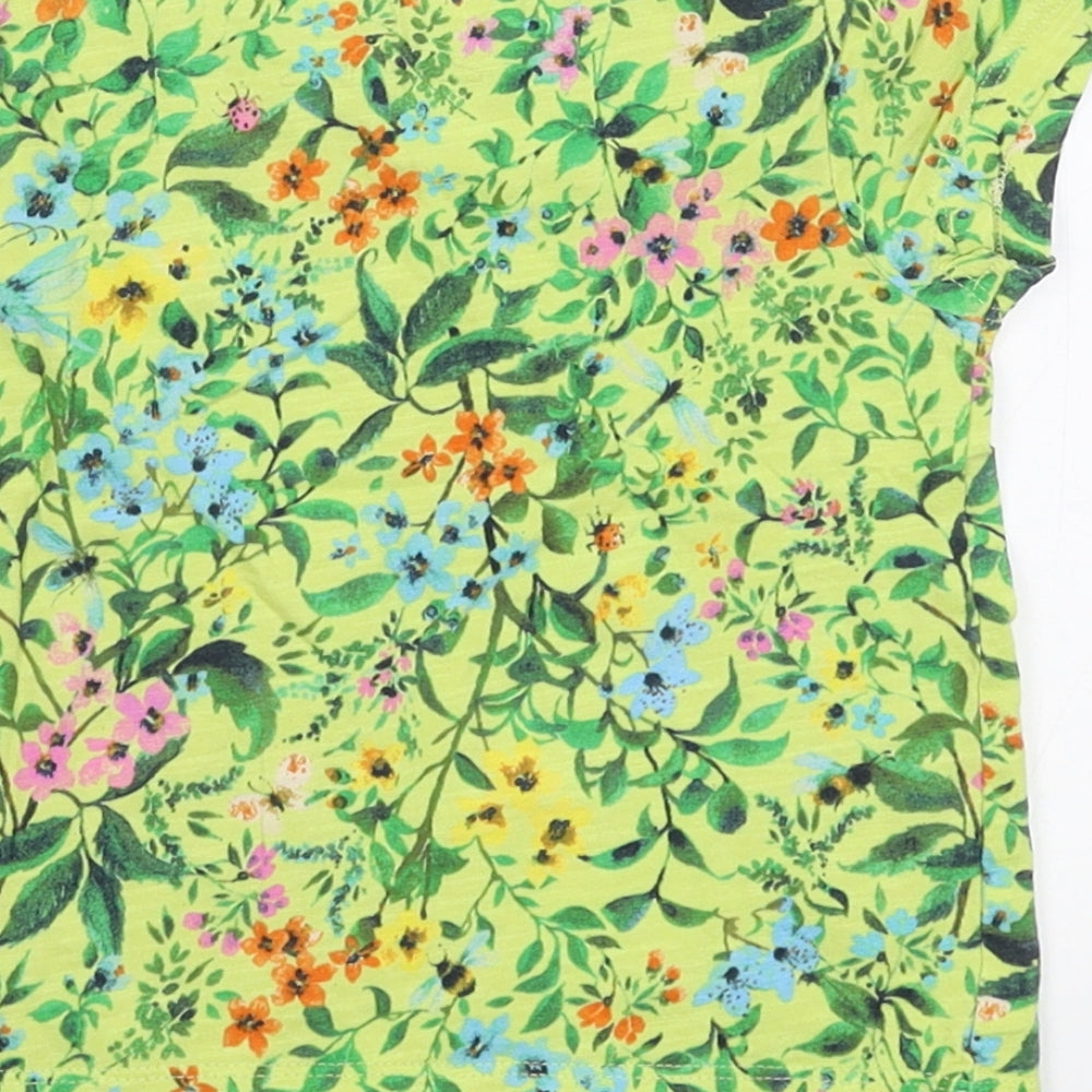 NEXT Girls Green Floral  Basic T-Shirt Size 18-24 Months