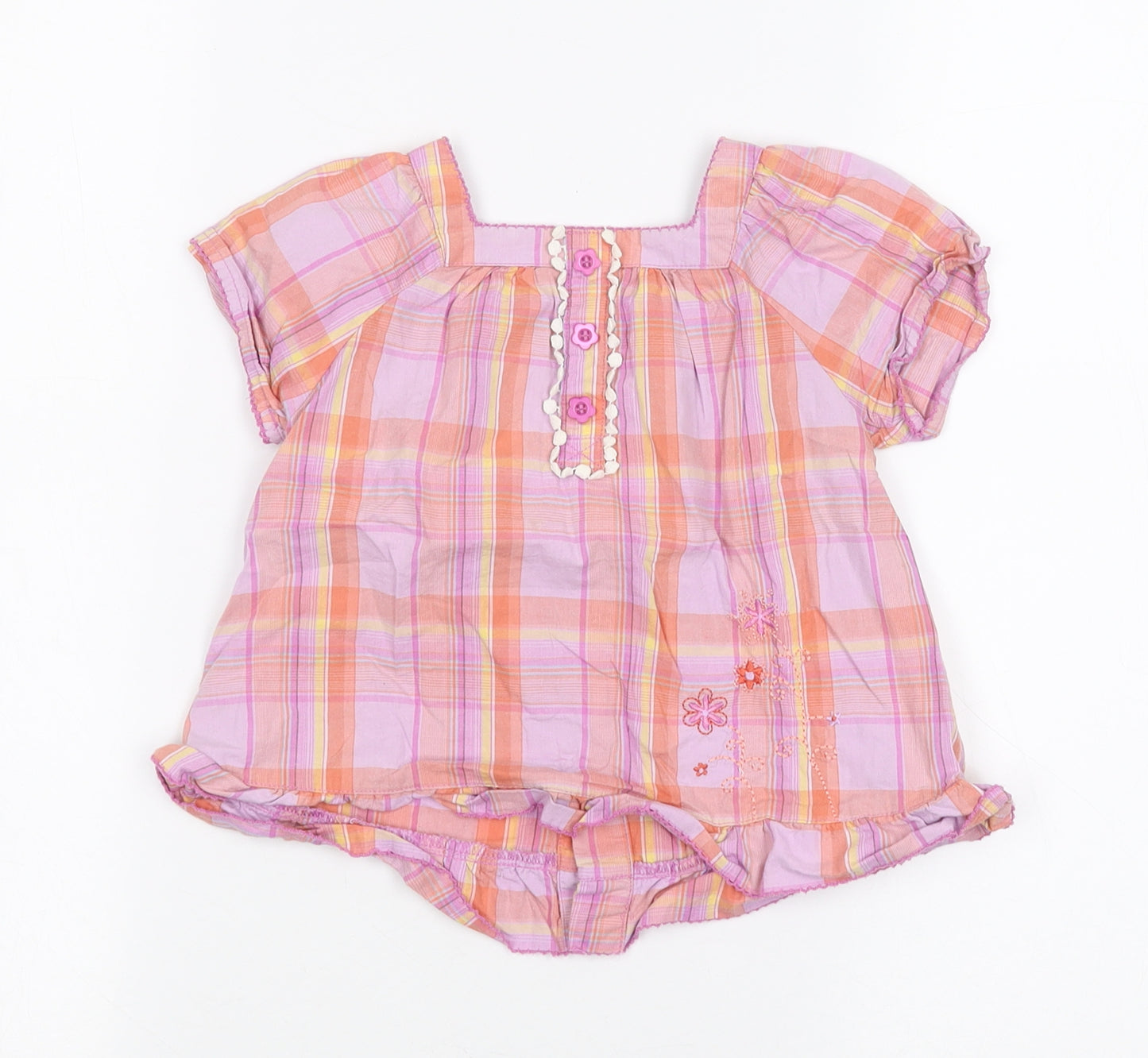 TU Girls Multicoloured Plaid  Basic Button-Up Size 12-18 Months