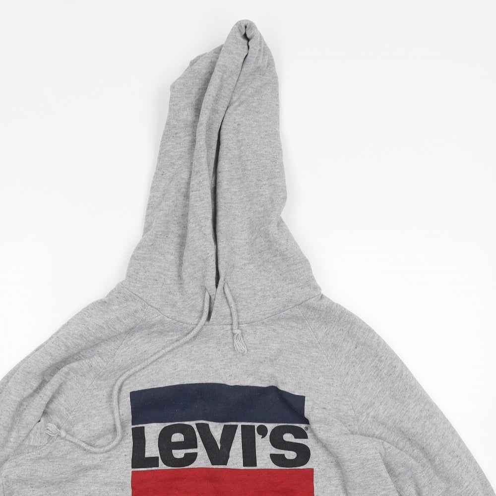 Levis Mens Grey   Pullover Hoodie Size M