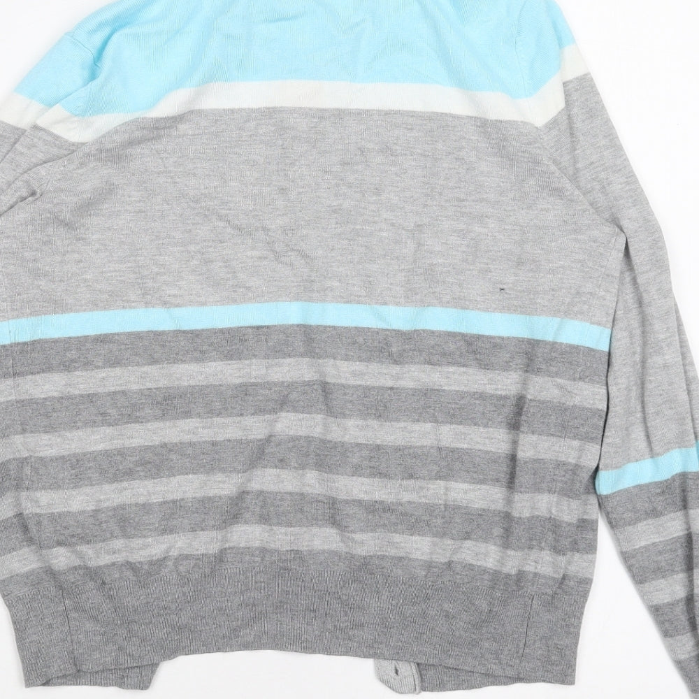 M&S Womens Multicoloured Striped  Cardigan Jumper Size 10