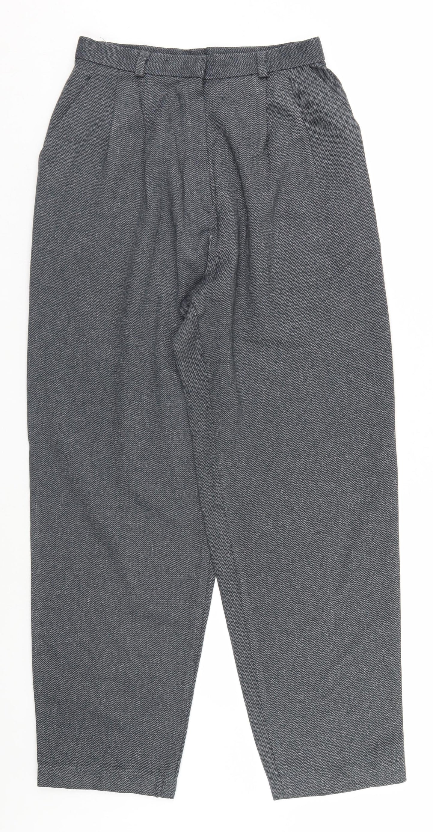 ST MICHAEL Mens Grey Herringbone  Trousers  Size 16 L27 in